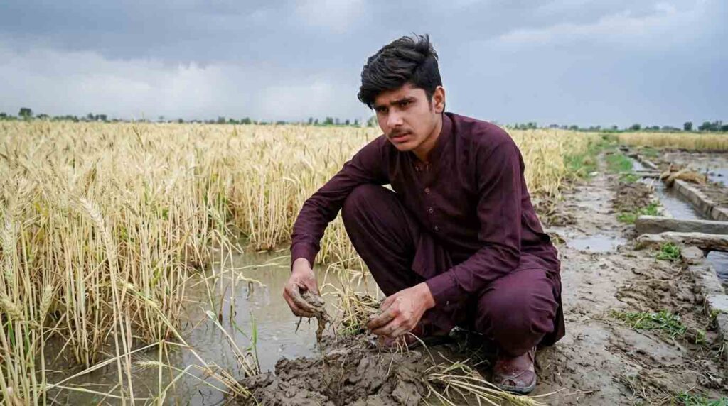 Waterlogging Damage in Wheat Crop Pakistan